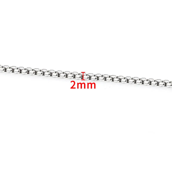 1 Piece 304 Stainless Steel Coffee Bean Chain Round Pearl Chain Cable Chain Jewelry Accessories