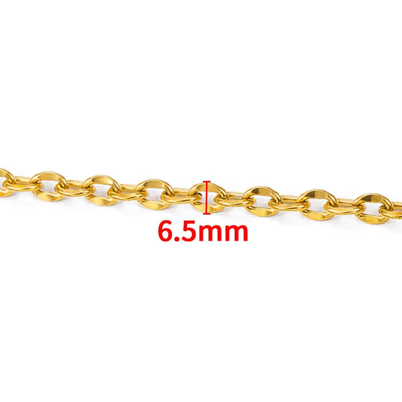 1 Piece 304 Stainless Steel Coffee Bean Chain Round Pearl Chain Cable Chain Jewelry Accessories