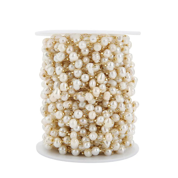 1 Piece 304 Stainless Steel Freshwater Pearl None 1 M Jewelry Accessories Chain