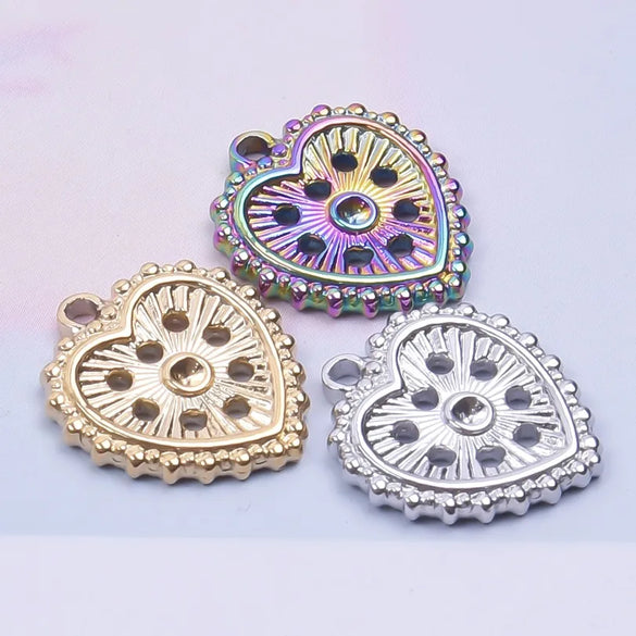 1 Piece 304 Stainless Steel Heart Shape Pendant