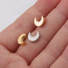1 Piece 304 Stainless Steel 18K Gold Plated Moon Customization Laser Engraving Beads