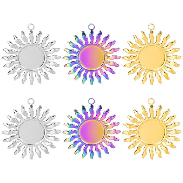 1 Piece 304 Stainless Steel Sun Pendant