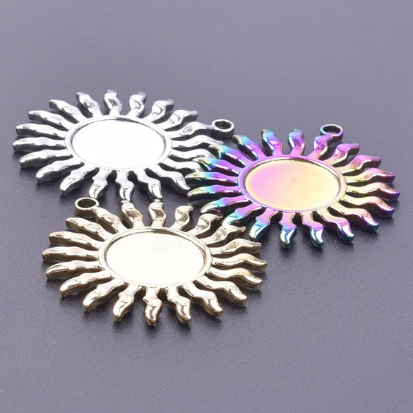 1 Piece 304 Stainless Steel Sun Pendant