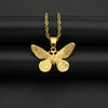 1 Piece 38*32mm 304 Stainless Steel Rhinestones Butterfly Pendant