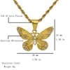 1 Piece 38*32mm 304 Stainless Steel Rhinestones Butterfly Pendant