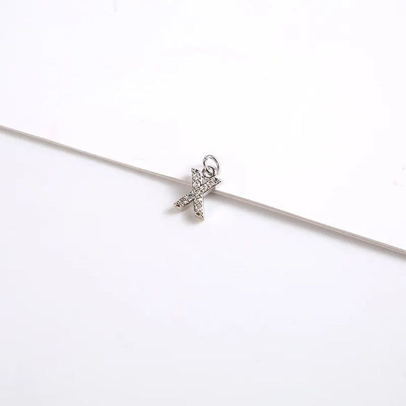 1 Piece 8*11.8mm Copper Zircon Letter Pendant