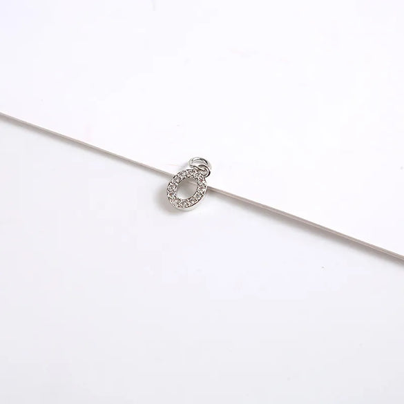 1 Piece 8*11.8mm Copper Zircon Letter Pendant