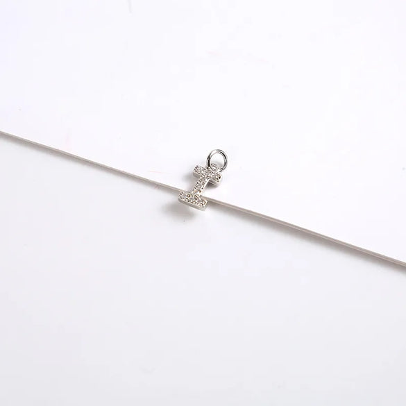 1 Piece 8*11.8mm Copper Zircon Letter Pendant