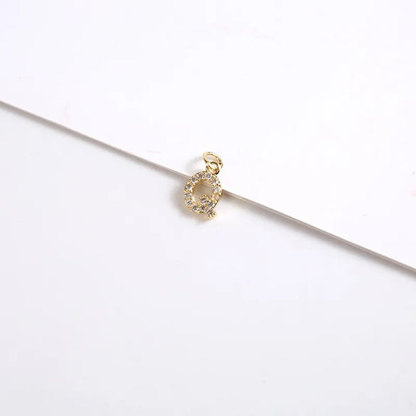 1 Piece 8*11.8mm Copper Zircon Letter Pendant