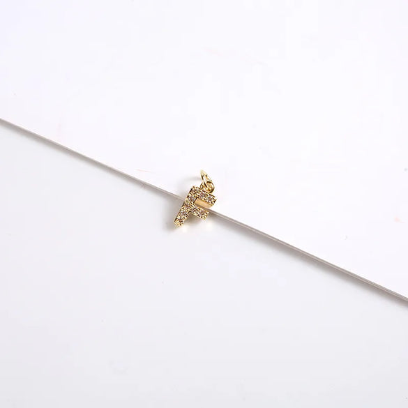 1 Piece 8*11.8mm Copper Zircon Letter Pendant
