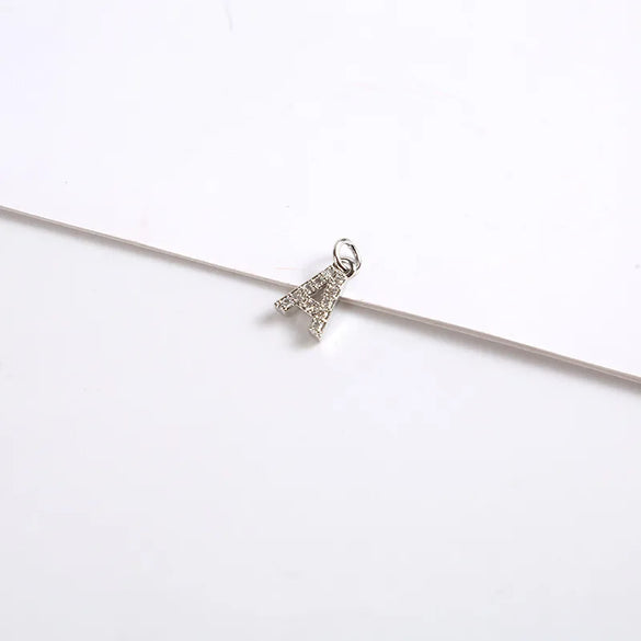 1 Piece 8*11.8mm Copper Zircon Letter Pendant