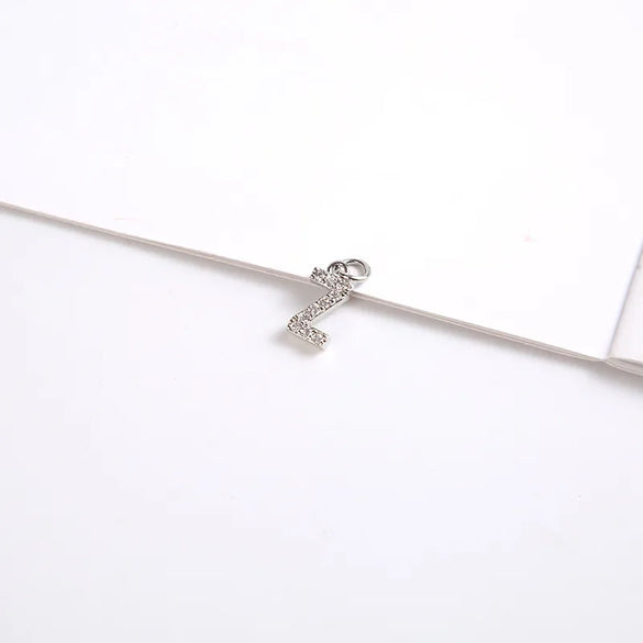 1 Piece 8*11.8mm Copper Zircon Letter Pendant