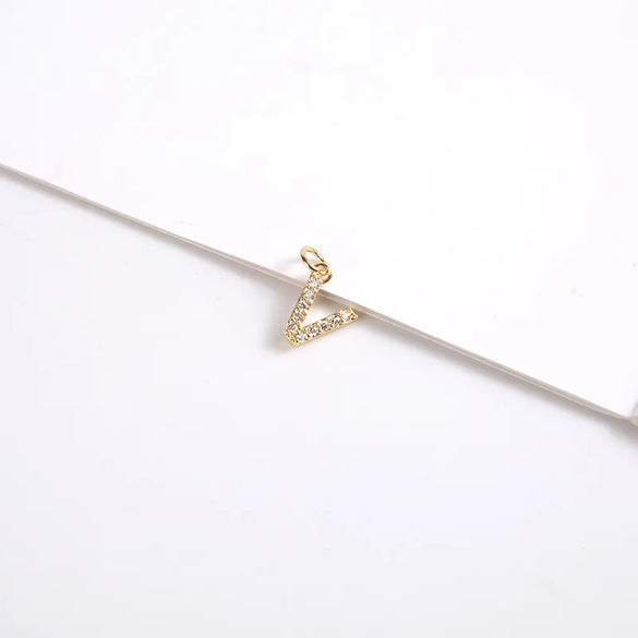 1 Piece 8*11.8mm Copper Zircon Letter Pendant