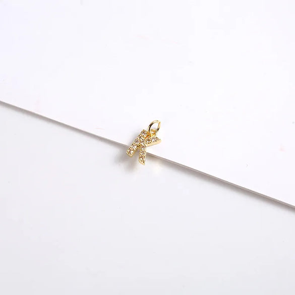 1 Piece 8*11.8mm Copper Zircon Letter Pendant