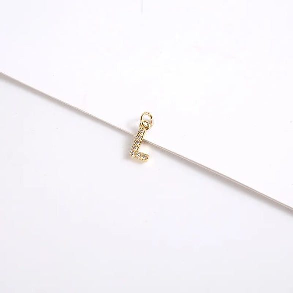 1 Piece 8*11.8mm Copper Zircon Letter Pendant