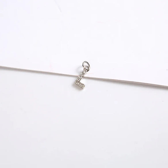 1 Piece 8*11.8mm Copper Zircon Letter Pendant