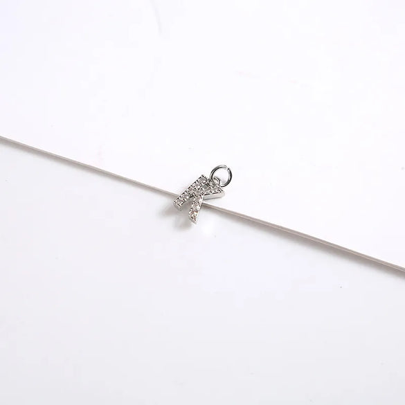 1 Piece 8*11.8mm Copper Zircon Letter Pendant