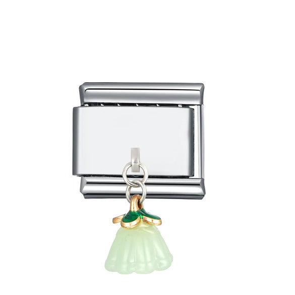 1 Piece 9*10mm 304 Stainless Steel Color Block Fruit Heart Shape Italian Charms