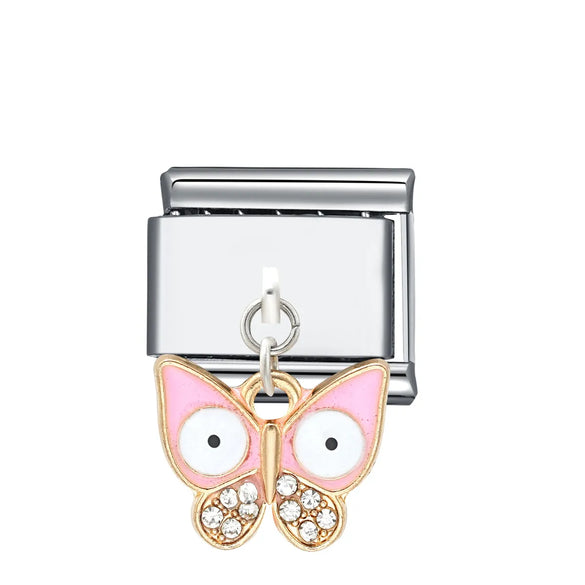 1 Piece 9*10mm 304 Stainless Steel Color Block Fruit Heart Shape Italian Charms