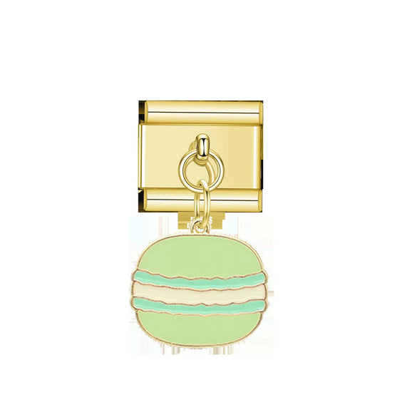 1 Piece 9*10mm 304 Stainless Steel Color Block Heart Shape Bow Knot Italian Charms