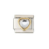 1 Piece 9*10mm 304 Stainless Steel Color Block Heart Shape Italian Charms