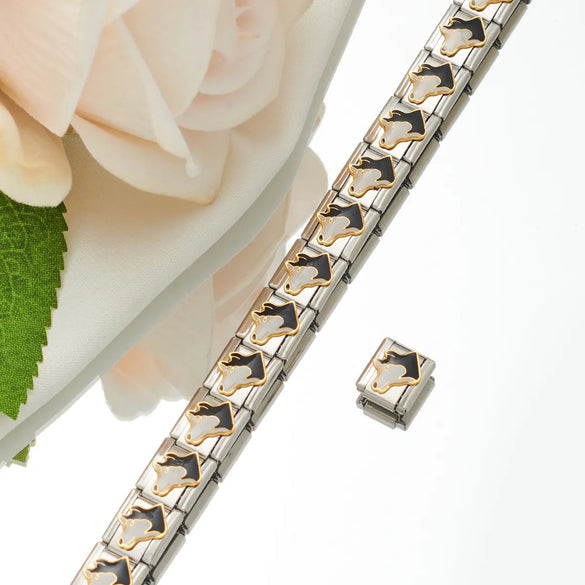 1 Piece 9*10mm 304 Stainless Steel Constellation Heart Shape Crown Italian Charms