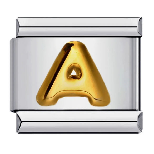 1 Piece 9*10mm 304 Stainless Steel Letter Heart Shape Floral Italian Charms