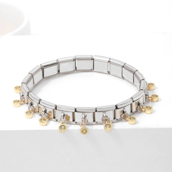 1 Piece 9*10mm 304 Stainless Steel Zircon Geometric Square Pendant Bracelet Card