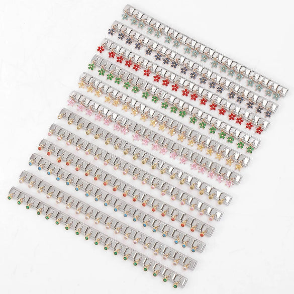 1 Piece 9*10mm 304 Stainless Steel Zircon Geometric Square Pendant Bracelet Card