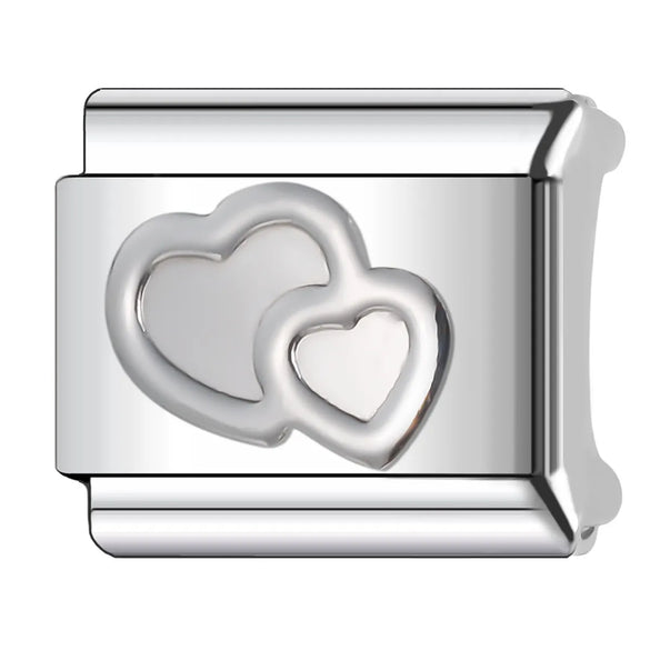 1 Piece 9*10mm Titanium Steel Copper Heart Shape Flower Butterfly Italian Charms