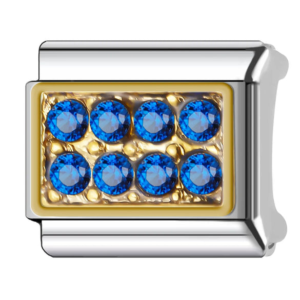 1 Piece 9*10mm Titanium Steel Copper Zircon Geometric Letter Italian Charms