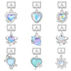 1 Piece 9*10mm Titanium Steel Zircon Star Heart Shape Butterfly Italian Charms