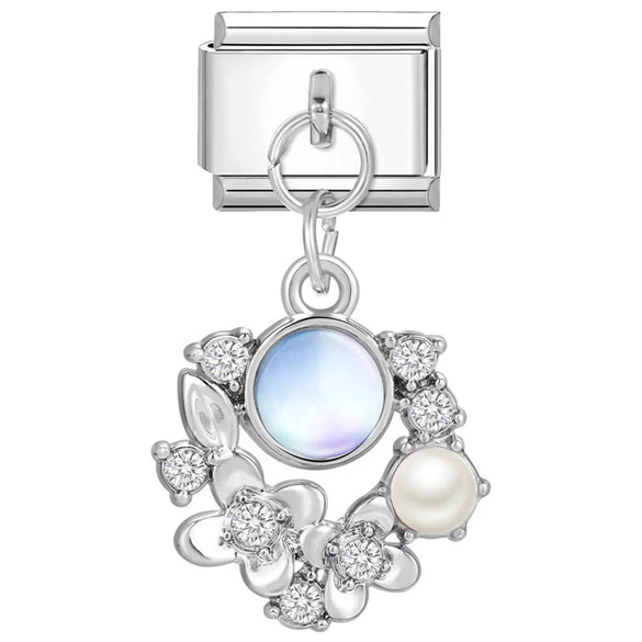 1 Piece 9*10mm Titanium Steel Zircon Star Heart Shape Butterfly Italian Charms