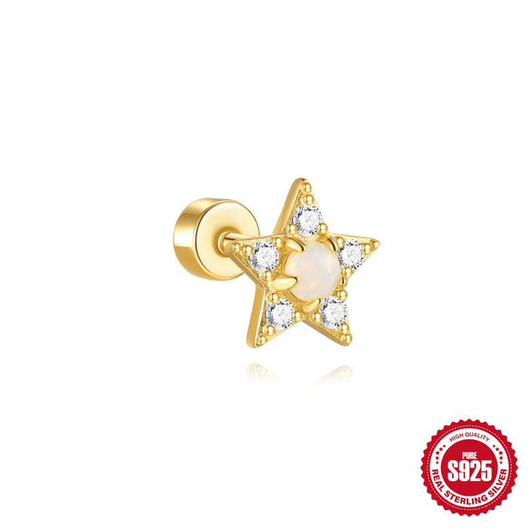 1 Piece 925 Sterling Silver 925 Sterling Silver Earrings Geometric Ear Studs