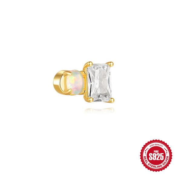 1 Piece 925 Sterling Silver 925 Sterling Silver Earrings Geometric Ear Studs