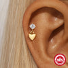1 Piece 925 Sterling Silver Zircon 925 Sterling Silver Earrings Star Heart Shape Ear Studs