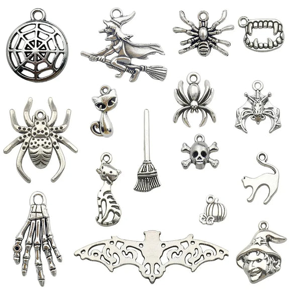 1 Piece Alloy Spider Spider Web Skull Pendant