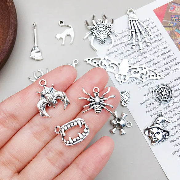 1 Piece Alloy Spider Spider Web Skull Pendant