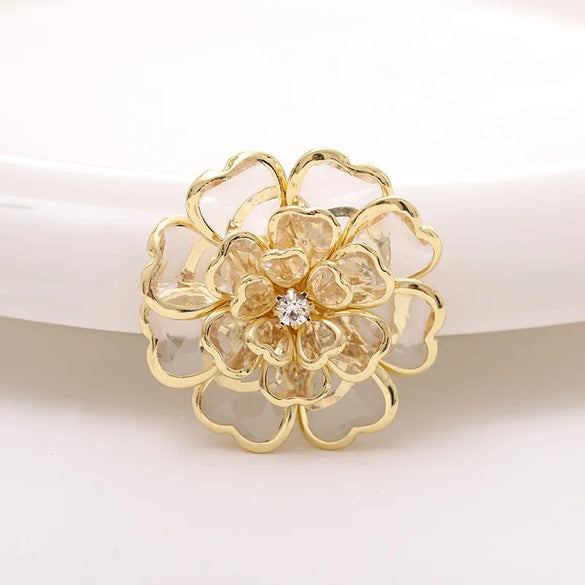 1 Piece Arylic Zircon Flower Pendant