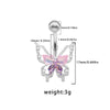 1 Piece Belly Rings Elegant Cute Tropical Butterfly 316 Stainless Steel  Alloy Plating Inlay Acrylic Rhinestones White Gold Plated