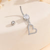 1 Piece Belly Rings Simple Style Classic Style Heart Shape 304 Stainless Steel Inlay Zircon