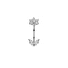 1 Piece Belly Rings Simple Style Classic Style Heart Shape 316 Stainless Steel  Inlay Zircon Belly Rings