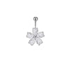 1 Piece Belly Rings Simple Style Classic Style Heart Shape 316 Stainless Steel  Inlay Zircon Belly Rings