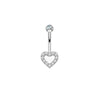 1 Piece Belly Rings Simple Style Classic Style Heart Shape 316 Stainless Steel  Inlay Zircon Belly Rings