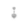 1 Piece Belly Rings Simple Style Classic Style Heart Shape 316 Stainless Steel  Inlay Zircon Belly Rings