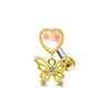 1 Piece Casual Elegant Tropical Heart Shape Bow Knot Rhinestone Plating Inlay 304 Stainless Steel Copper Gem Rhinestones Zircon 18K Gold Plated Cartilage Earrings
