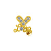 1 Piece Casual Elegant Tropical Heart Shape Bow Knot Rhinestone Plating Inlay 304 Stainless Steel Copper Gem Rhinestones Zircon 18K Gold Plated Cartilage Earrings
