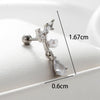 1 Piece Casual French Style Korean Style Water Droplets Pearl Flower Inlay Copper Zircon Ear Studs