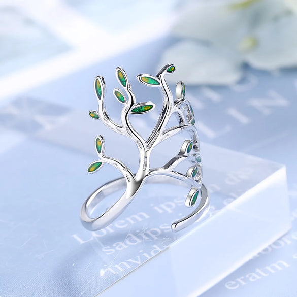 1 Piece Casual Leaf Copper Epoxy Open Ring