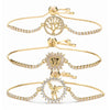 1 Piece Classic Style Tree Heart Shape Butterfly Copper Inlay Zircon Bracelets